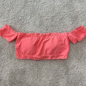 Off the shoulder bikini top.